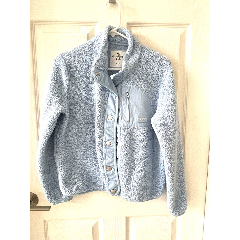 Abercrombie Kids Girls 13/14 Sherpa Hoodie jacket Blue
